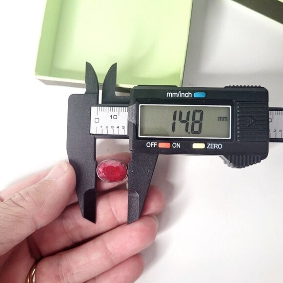 Ross-Simons SS Black Rhodium Oval Pink Ruby Drop Pierced Earrings Faux Pearl - Picture 11 of 11